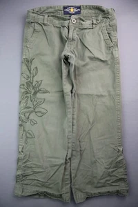 Damen 2011 Lucky Brand Caprihose Roll Up bestickt grün Gr. 2 / 26 (29x22) - Bild 1 von 10