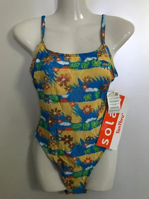 TanThru Badeanzug Durchbräunend Blau Seekarte Urlaub 38 B US 7/8 GB10 Solar Neu  - Bild 1 von 4