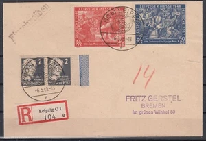 25268/ GERMANY SOVIET ZONE – MI # 212 (PAIR) + 230 / 231 ON REGISTERED COVER - Picture 1 of 2