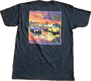 In & Out Men’s L Navy Blue Mike Rider Old School Graphic T Shirt Short Sleeve - Picture 1 of 10