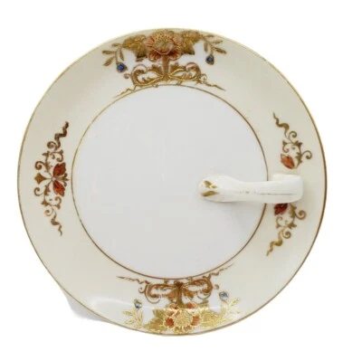 Nappy Lemon Dish Tea Noritake White Gold Accent Blue Pears Pink Circa 1960s - image 1 of 4