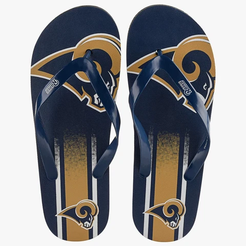 Los Angeles Rams NFL Unisex Gradient Flip Flops, 5 Sizes, FREE SHIP Cover