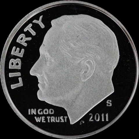 2011 S Roosevelt Dime Gem Deep Cameo CN-Clad PROOF US Mint "Beautiful" Coin Cover