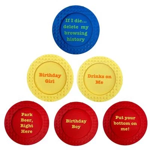 Building Block Drink Coaster Brick Colourful Funny Circle Plastic Coasters - Picture 1 of 14