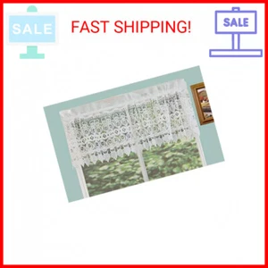 Creative Linens Knitted Lace Kitchen Curtain Valance Ivory 1PC - Picture 1 of 2