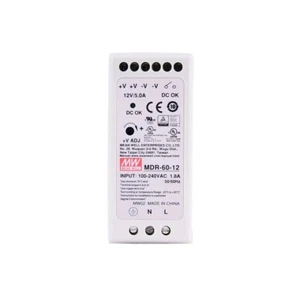 Fuente de alimentación de riel DIN MDR-60-12 Meanwell 60 W 12 VDC 5A 115/230 VAC industria CNC - Imagen 1 de 3