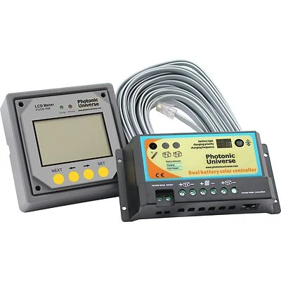 Regolatore/regolatore di carica pannello solare doppia batteria 20A con display LCD/metro - Immagine 1 di 3