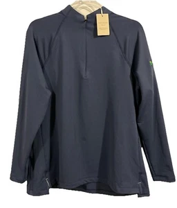 Peter Millar  1/4 Zip Perth Raglan Long Sleeve Pullover Womens XL Navy Blue Golf - Picture 1 of 10