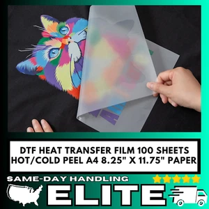 USA A4 100 Sheets 8.27" x 11.7" Direct to Film DTF Transfer Paper Film Hot Peel - Picture 1 of 3