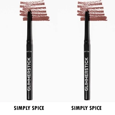 NEW Avon Glimmersticks Retractable Lip Liner  / SIMPLY SPICE / SET OF 2 - Image 1 of 4