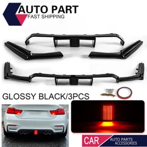 Labio difusor trasero negro brillante con kit de luces para BMW F80 M3 F82 F83 M4 2015-2020 - Imagen 1 de 13