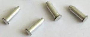 4 x Hornby Dublo Long Aluminium Rivet, spares - Foto 1 di 1