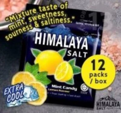 1 Caja (12 Paquetes) Sal Natural del Himalaya Deporte Caramelo Menta Extra Fresco 2.5g x 6 Piezas Foto 1 de 4