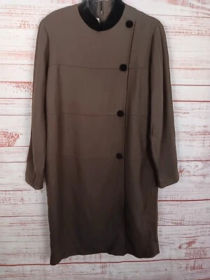 Vestido midi Evan-Picone para mujer 14 100 % lana hasta la rodilla forrado marrón/negro  Foto 1 de 4