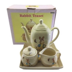 Beatrix Potter's Peter Rabbit Tea or Coffee Pot with Cream and Sugar Set - Picture 1 of 18