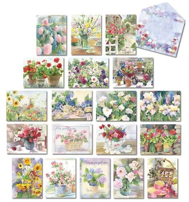 Leanin' Tree, The Art of Judy Buswell, Greeting Cards Assortment Box, Waterco... - Image 1 of 4