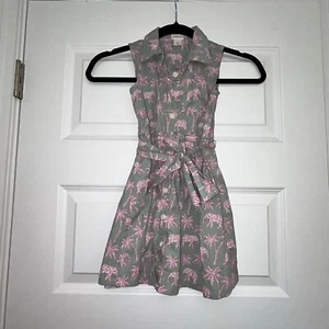 Abito camicia senza maniche J.Crew Crewcuts bambina stampa elefante taglia 5 - Foto 1 di 5