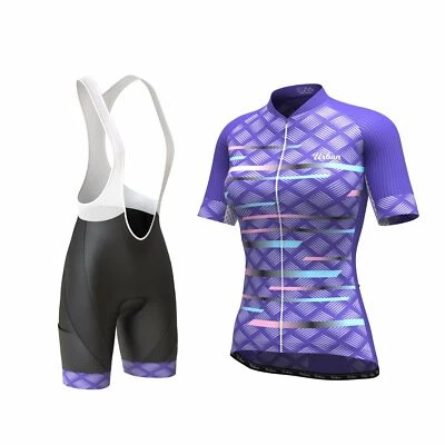 Women's Pro Series Purple Cycling Short Sleeve Jersey, Bib Shorts, or Kit Bundle - Image 1 of 4