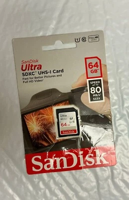 SanDisk 64GB Ultra Class 10 80MB/S 533X SDXC Memory Card - Image 1 of 3