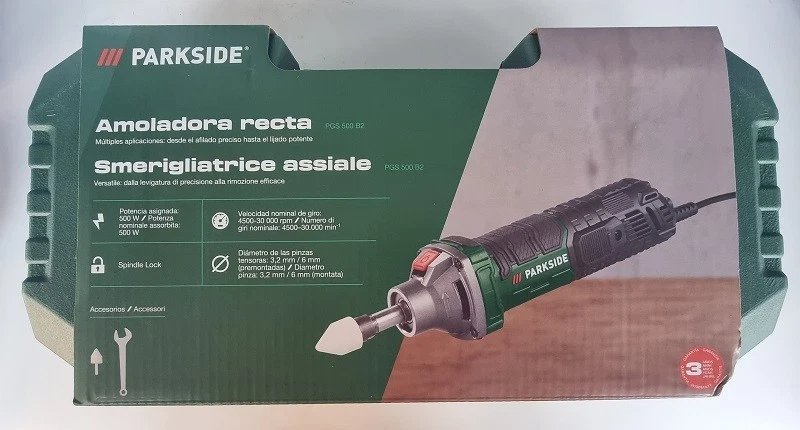 Levigatrice Assiale Parkside per Inserti da 6mm o 3 2mm 500W giri da 4500-30000