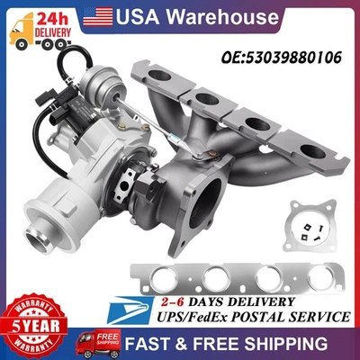 Turbocharger for Audi A4 A6 A3 2.0T B7 BUL BWE BGB K03 2005 2007 2008 2006 Turbo - Image 1 of 4