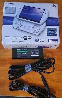 Sony PSP Go 16GB Handheld System - Pearl White, PSP-N1001 PW, Excellent, TESTED  - Image 1 of 4