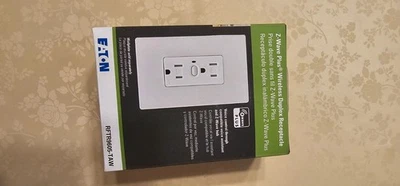 Eaton RFTR9605-TWS Z-Wave Plus Wireless Duplex Receptacle - White - Image 1 of 2
