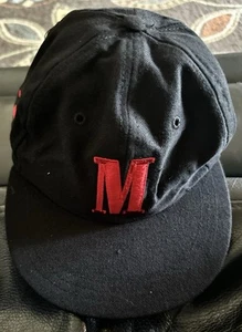 Vintage Marlboro Logo Black Red Adjustable New Old Stock Hat Only - Picture 1 of 13