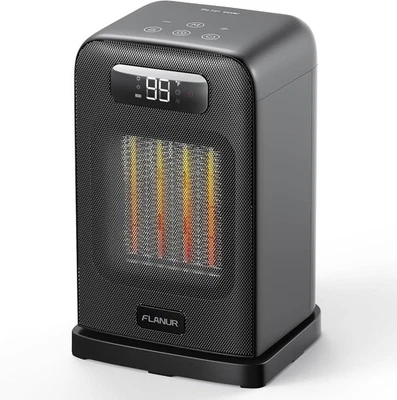 Tragbarer Heizlüfter mit Thermostat, 1500W PTC-Keramik-Schnellheizung & ECO-Modu - Bild 1 von 4