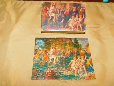 Vintage TUCO Miniature Jigsaw Puzzle CHRISTS ENTRANCE INTO JERUSALEM Tripl Thick - Image 1 of 4