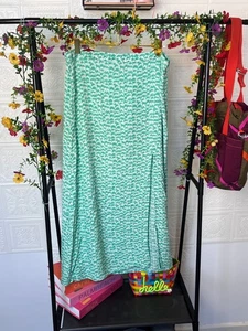 H&M | Size 12 | Green/White Patterned Midi Skirt | Next Day Dispatch - Picture 1 of 8