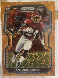 2020 Panini Prizm #384 Antonio Gibson Orange Lazer Commanders Patriots Rookie - Picture 1 of 2