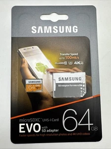 Samsung Memory microSDXC UHS-I Card, EVo Plus 64 GB, NIP - Picture 1 of 2