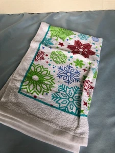 NWOT Paralyzed Veterans of American Multicolor Snowflake Pattern Dish Towel #G5 - Picture 1 of 5