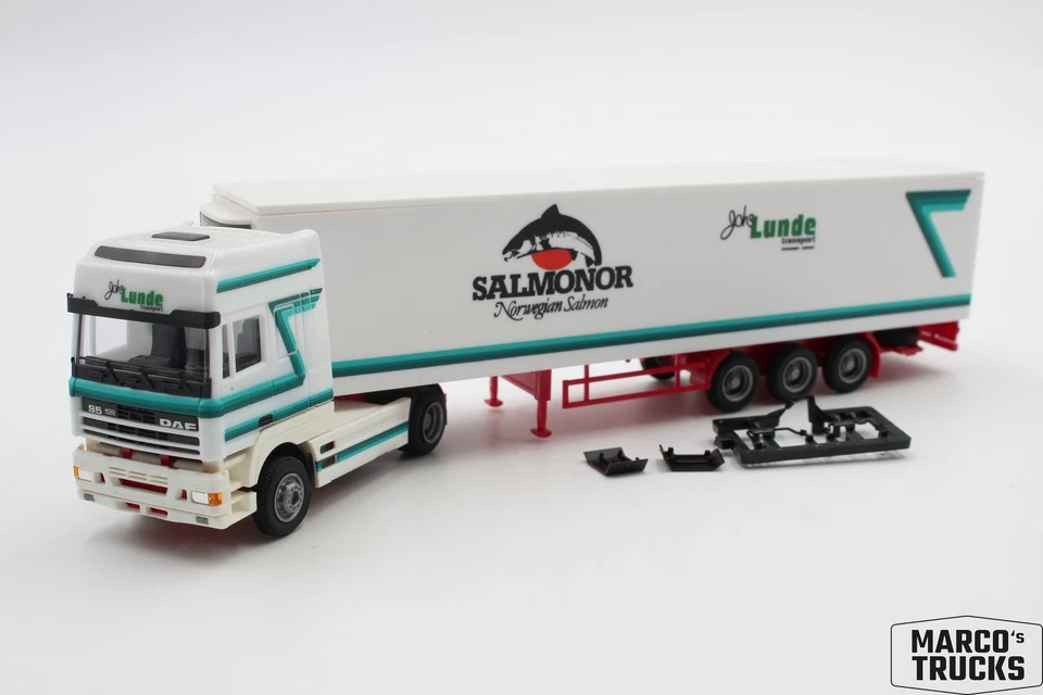 AWM DAF 95 refrigerated semi-trailer truck "Johs Lunde Salmonor" Norway 1:87 /AW - Image 1 of 1