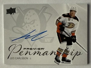 LEO CARLSSON 2024-25 Premier AUTO Penmanship SP #PEN-LC UD Upper Deck Ducks SP ! - Picture 1 of 2