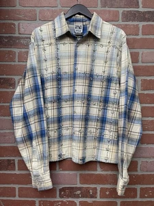 Größe M - Valley Sports Creme Knopfleiste Flanell Kristalle - Bild 1 von 8