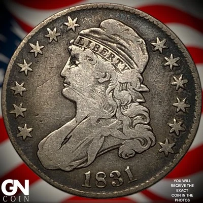 Medio dólar busto tapado 1831 Z7614 Foto 1 de 2