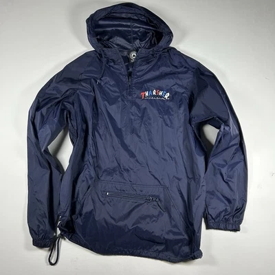 Thrasher журнал с капюшоном Anorak куртка 1/4 мужчин XL коньков дождя ветровка синий - Изображение 1 из 4