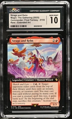 STRAGO AND RELM Final Fantasy Extended Art Rare CGC 10 MTG - Image 1 of 2