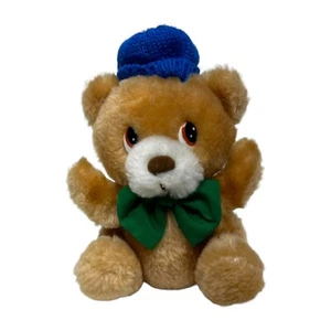 Russ Bearie Mini 6” Plush Teddy Bear Stuffed Animal #PD123 With Green Bow Tie - Picture 1 of 4