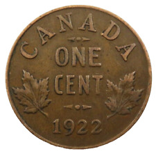 1922 Canada Small 1 Cent Coin Key Date George V