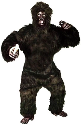 Gorilla Costume Adult 6Pc Black Faux Fur Suit W/ Latex Mask Hands & Feet M/L - Image 1 of 4