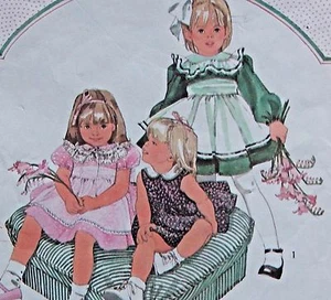 * Vintage 6663 Little Girls Dress Apron & Sash sz 3 1984 UNCUT - Picture 1 of 3