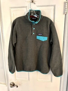 Pull polaire Patagonia léger Synchilla Snap-T gris sarcelle femme taille M - Photo 1/8