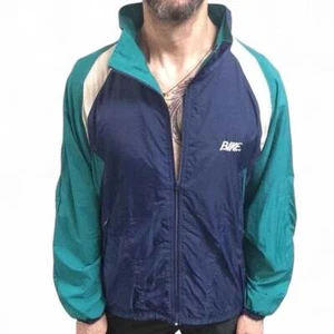 90’s Bike Blue & White nylon windbreaker jacket with optional Hood - Picture 1 of 7