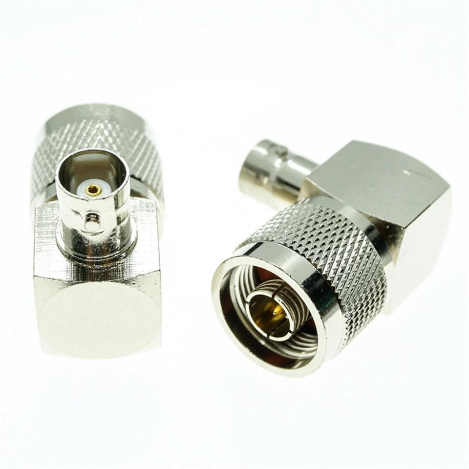 N type male plug to BNC female jack Right angle Coaxial RF adapter connector - Image 1 of 3