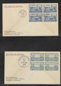 USA 1936 NAVY ISSUE 5 FIRST DAY COVERS IN BLOCKS OF 4 - Picture 1 of 3