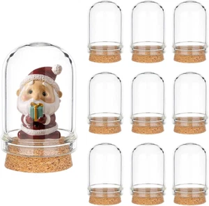 10Pcs Cloche Bell Jar, Display Dome with Cork Base 8Ml Mini Glass Bottles Dome D - Picture 1 of 12