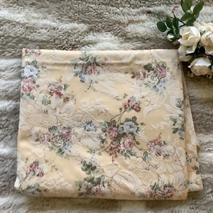 2003 WC Designs yellow rusty roses embossed floral RECTANGLE tablecloth 57"x99" - Picture 1 of 9